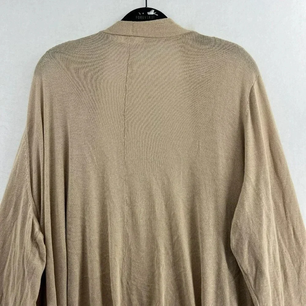 Woman Within Cardigan Women's Sz 2X Brown Open Front Draped Knitted Stretch - Picture 8 of 13